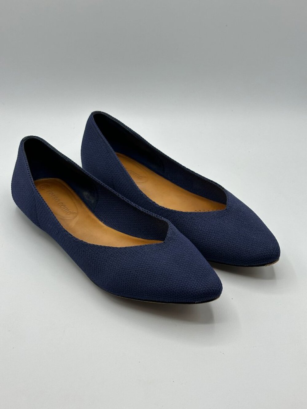 Corso Como Women's Julia Knit Ballet Flats in Navy Blue Size 7